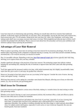 Male Grooming Laser Hair Removal