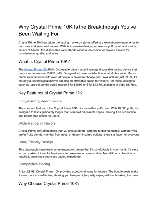 Crystal Prime 10K