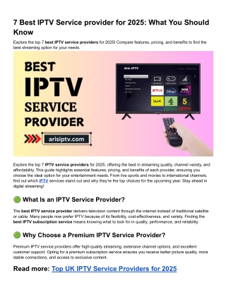 7 Best IPTV Service providers for 2025_ What You Should Know