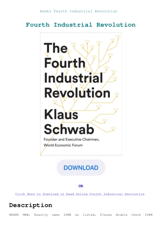 Books Fourth Industrial Revolution