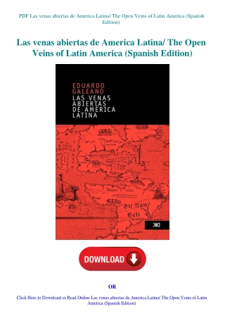 PDF Las venas abiertas de America Latina The Open Veins of Latin America (Spanish Edition)