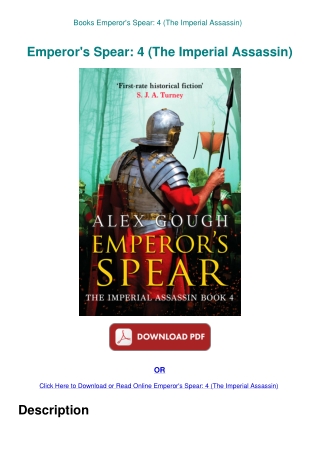 Books Emperor's Spear 4 (The Imperial Assassin)
