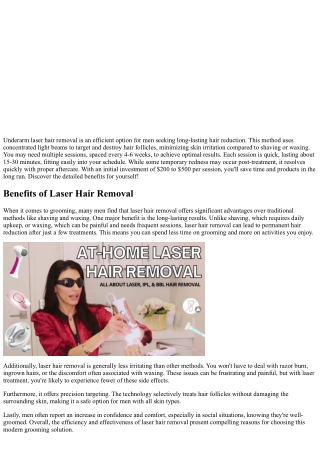 Underarm Laser Hair Removal for Men