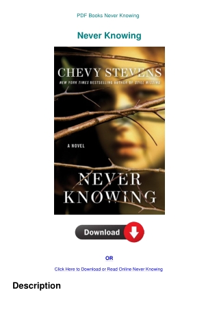 PDF Books Never Knowing