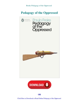 Books Pedagogy of the Oppressed