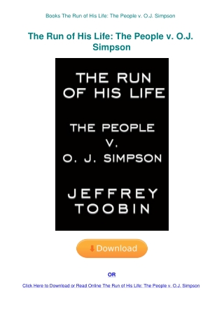 Books The Run of His Life The People v. O.J. Simpson