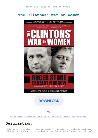 Books The Clintons' War on Women
