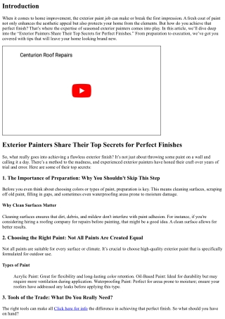 “Exterior Painters Share Their Top Secrets for Perfect Finishes”