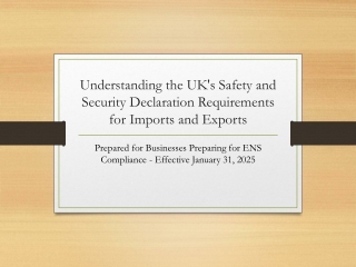 Understanding the UK's Safety and Security Declaration Requirements for Imports