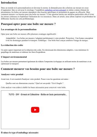 Comment mesurer vos besoins pour une boîte sur mesure ?