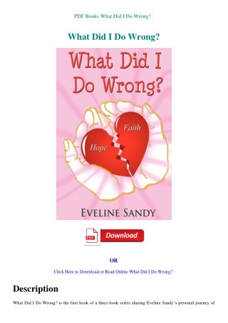 PDF Books What Did I Do Wrong