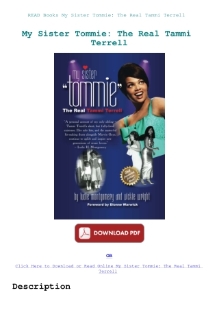 READ Books My Sister Tommie The Real Tammi Terrell