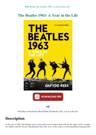 PDF Books The Beatles 1963 A Year in the Life