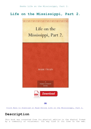 Books Life on the Mississippi  Part 2.