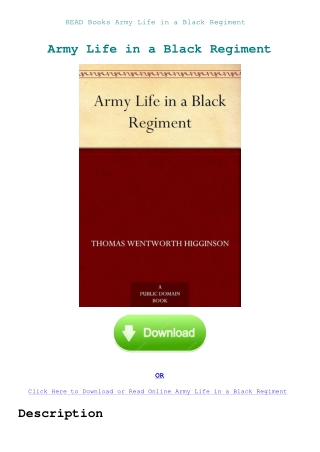 READ Books Army Life in a Black Regiment