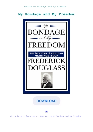 eBooks My Bondage and My Freedom