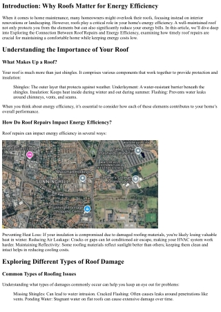 Exploring the Connection Between Roof Repairs and Energy Efficiency