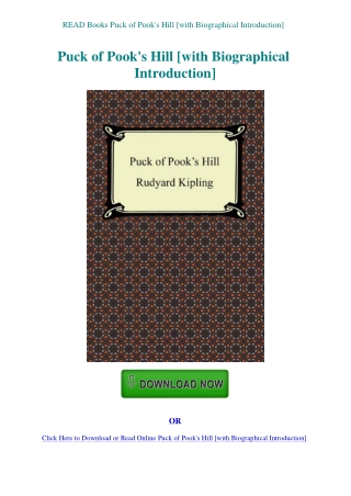 READ Books Puck of Pook's Hill [with Biographical Introduction]