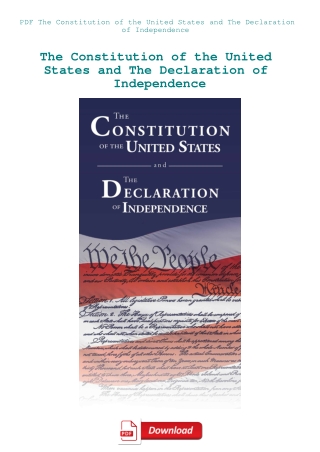 PDF The Constitution of the United States and The Declaration of Independence