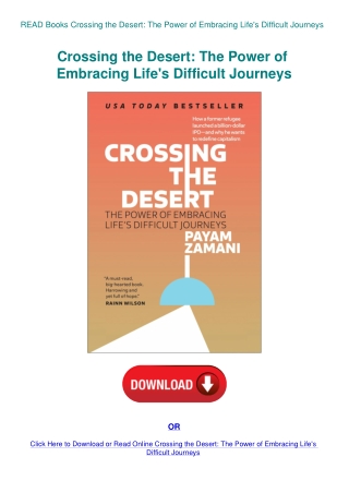READ Books Crossing the Desert The Power of Embracing Life's Difficult Journeys