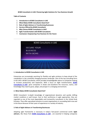 BCMS Consultants in UAE