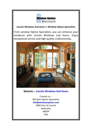 Lincoln Windows And Doors  Window Option Specialists