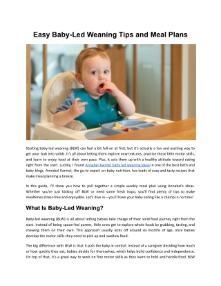 Easy Baby-Led Weaning Tips and Meal Plans