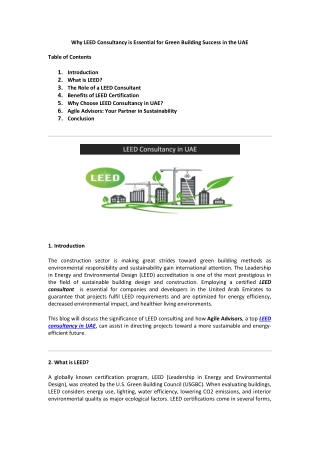 Why LEED Consultancy is Essential for Green Building Success in the UAE