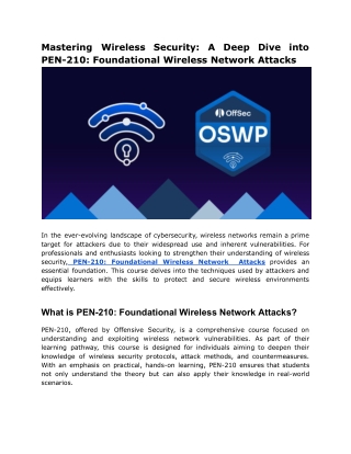 Mastering Wireless Security_ A Deep Dive into PEN-210_ Foundational Wireless Network Attacks