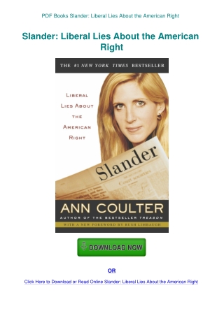 PDF Books Slander Liberal Lies About the American Right