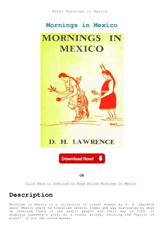 Books Mornings in Mexico