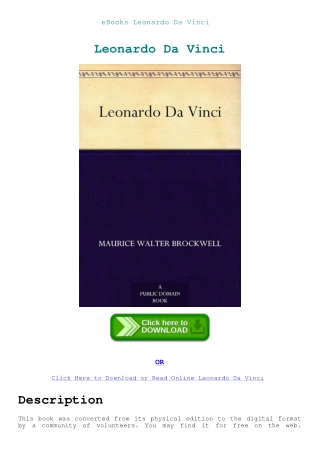 eBooks Leonardo Da Vinci