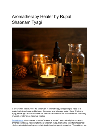 Aromatherapy Healer by Rupal Shabnam Tyagi