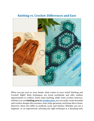 Knitting vs Crochet- Differences and Ease