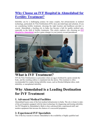 IVF Hospital in Ahmedabad for Fertility Treatment