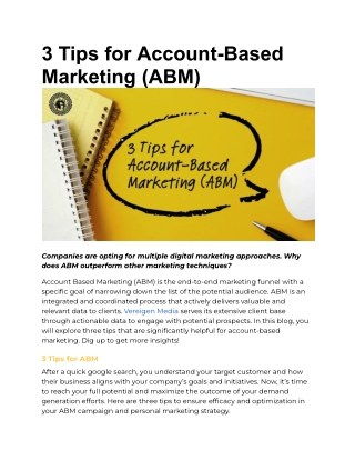 3 Tips for Account-Based Marketing (ABM)