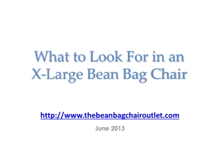 What to Look For in an X-Large Bean Bag Chair
