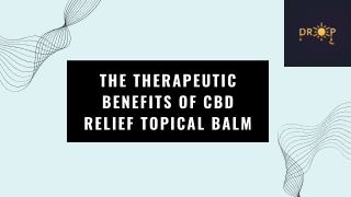 The Therapeutic Benefits of CBD Relief Topical Balm