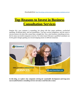 Top Reasons to Invest in Business Consultation Services