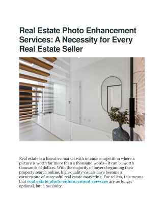 Enhance Listings with Real Estate Photo Enhancement Services by Real Estate Phot