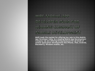 Mobile Application Development Company MADI
