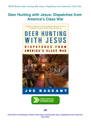 READ Books Deer Hunting with Jesus Dispatches from America's Class War 