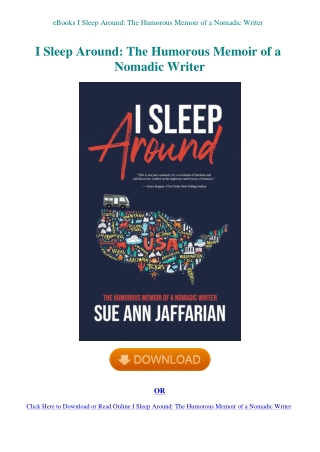 eBooks I Sleep Around The Humorous Memoir of a Nomadic Writer