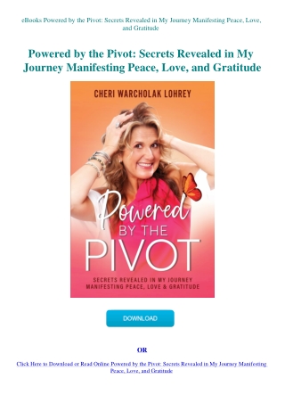 eBooks Powered by the Pivot Secrets Revealed in My Journey Manifesting Peace  Love  and Gratitude