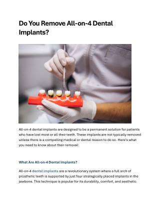 Do You Remove All-on-4 Dental Implants? | Active Dental Frisco