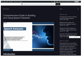 Comprehensive Guide to Building and Using Speech Datasets