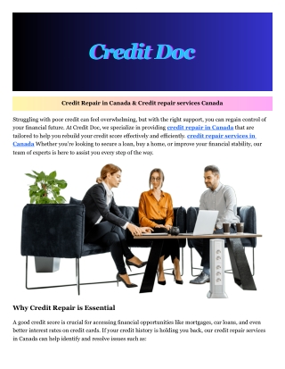 Credit repair services Canada