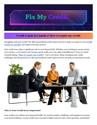 How to repair my credit