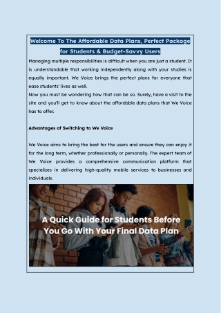 A Quick Guide for Students Before You Go With Your Final Data Plan