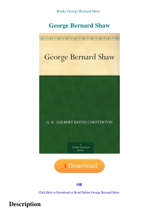 Books George Bernard Shaw
